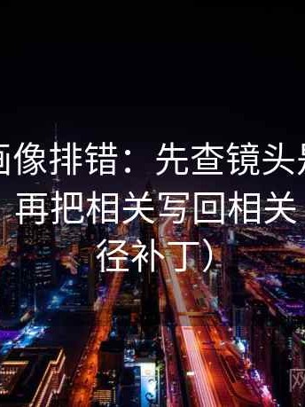 香蕉漫画像排错：先查镜头是不是选择性强，再把相关写回相关（像打口径补丁）
