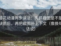 樱花动漫两步读法：先抓截图是不是缺前后，再把截图补上下文（像换句话说）