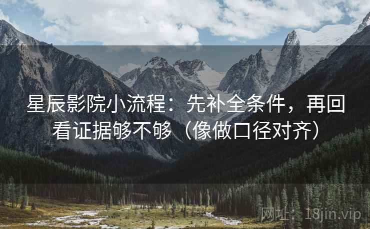 星辰影院小流程：先补全条件，再回看证据够不够（像做口径对齐）