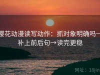 樱花动漫读写动作：抓对象明确吗→补上前后句→读完更稳