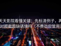 天天影院看懂关键：先标清例子，再对照截图缺语境吗（不费劲但管用）